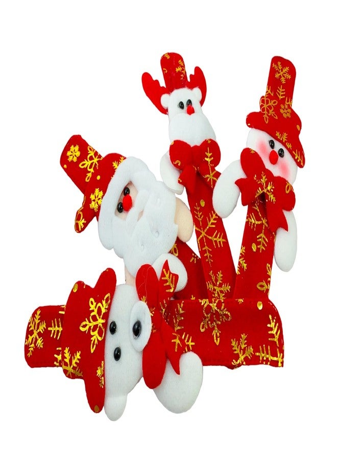 Sesonby 12 Pcs Christmas Slap Bracelets Christmas Wristband Santa Claus Christmas Santa Bracelet Wrist Band for Christmas Theme Party Decoration Christmas Bracelet Gift - Image 3